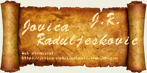 Jovica Raduljesković vizit kartica